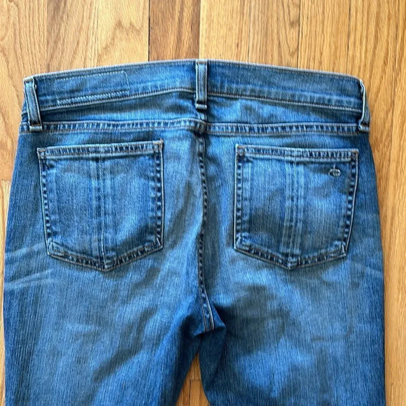 Rag & Bone sz 28 Crop Jean distressed darker ankle great pre owned condition - Picture 6 of 6
